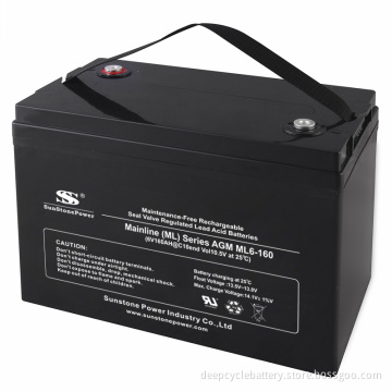 High Quality Industrial Battery Valve Regulated Lead Acid Battery Ml6-160 (6V160AH) UPS Battery